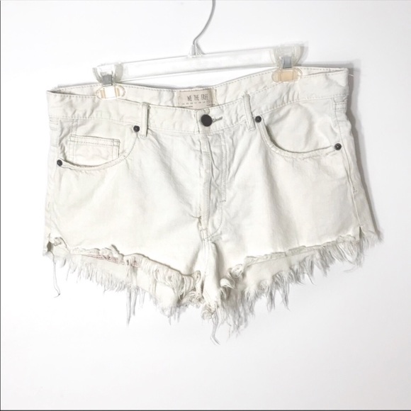 Free People Pants - We The Free Denim Raw Henge Shorts
